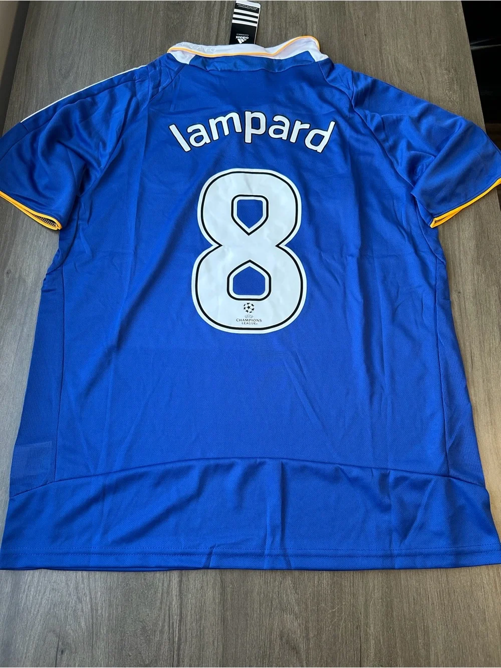 adidas Lampard #8 Blue and White Soccer Jersey